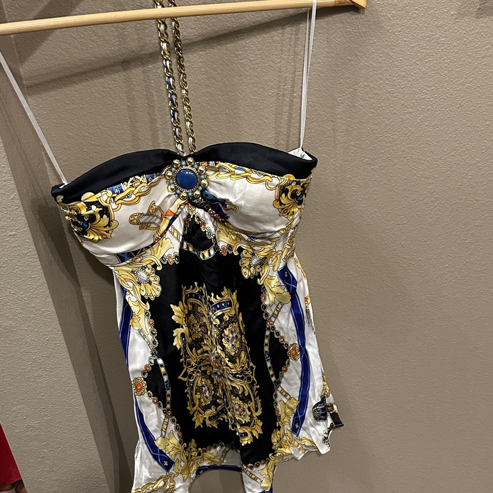 Cache Black and Gold Baroque Women's Blouse